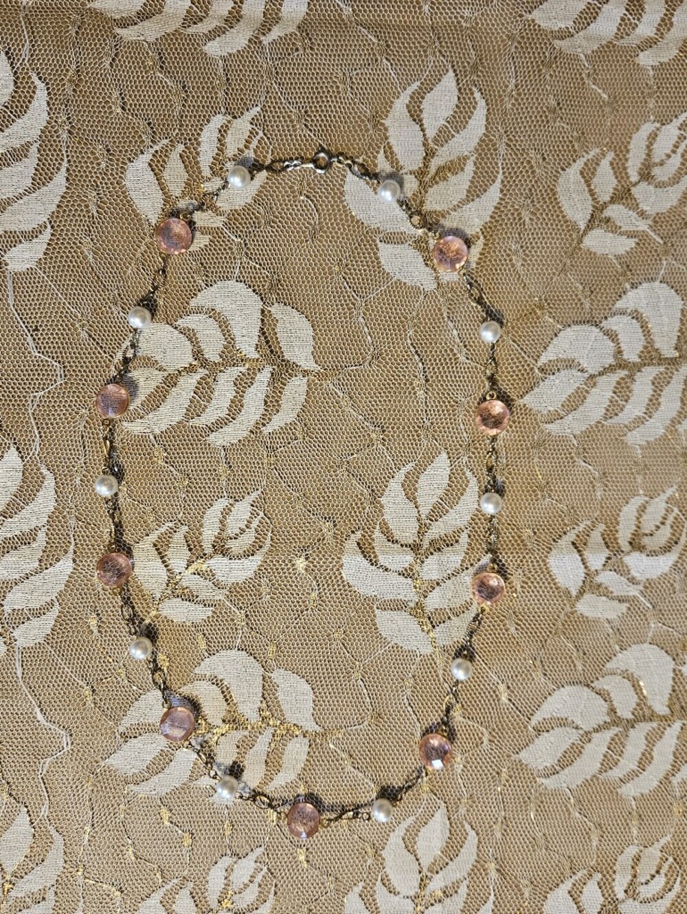 Vintage Mid-Century Statin Necklace Art Deco Style